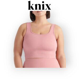 Knix BlissFit Seamless Square Neck Crop Tank Pink Sorbet Small Wireless Bra Top
